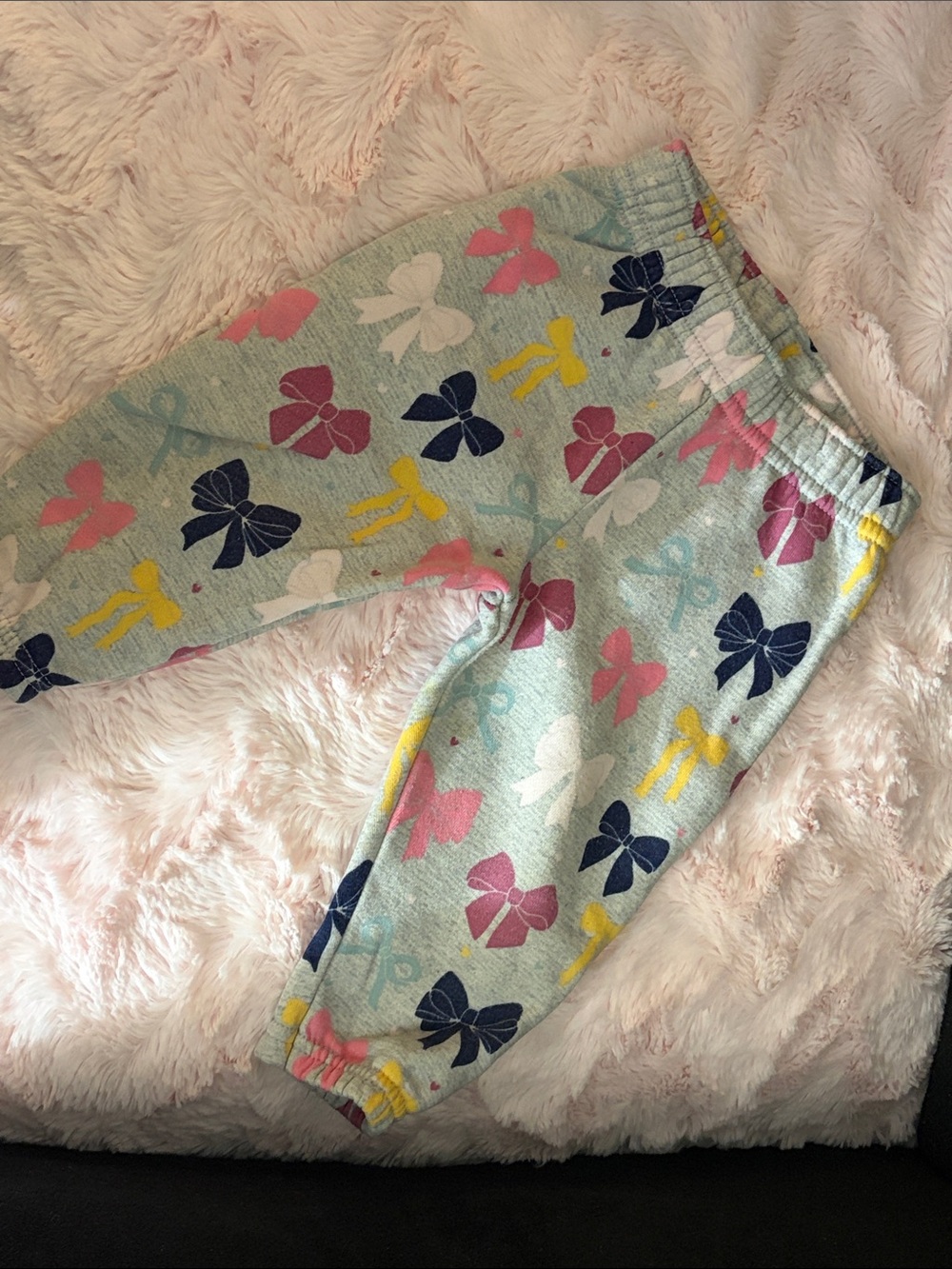 Kids Bow-Print Cozy Sweatpants - Pink, Navy, Yellow, White